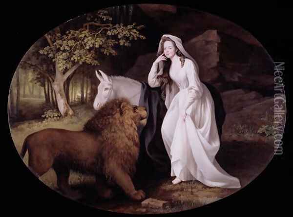 Una and the Lion Isabella Saltonstall as Una in Spensers Faerie Queene, 1782 Oil Painting - George Stubbs