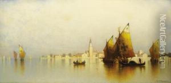 Venetian Fishing Boats, San Lazarro Oil Painting - Andrew Fisher Bunner