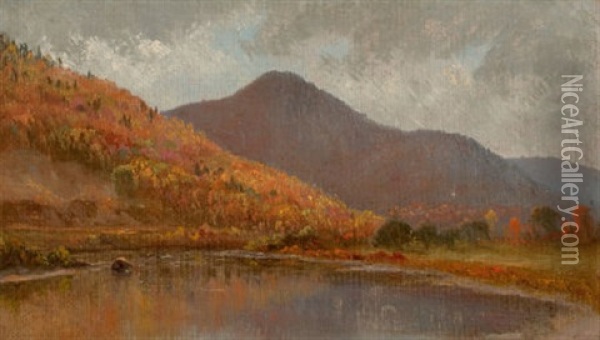 Autumn Lake, New Hampshire Oil Painting - Edward W. Nichols