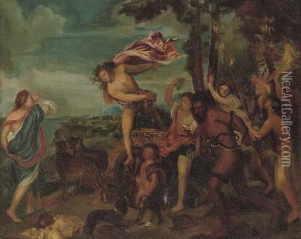 Bacchus And Ariadne Oil Painting - Tiziano Vecellio (Titian)