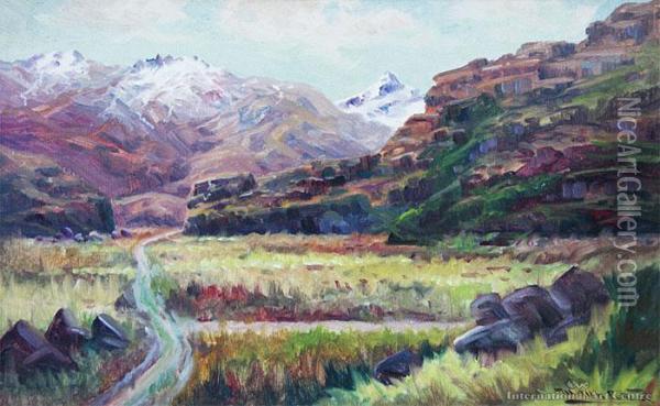 South Island Landscape Oil Painting - William Allen Bollard