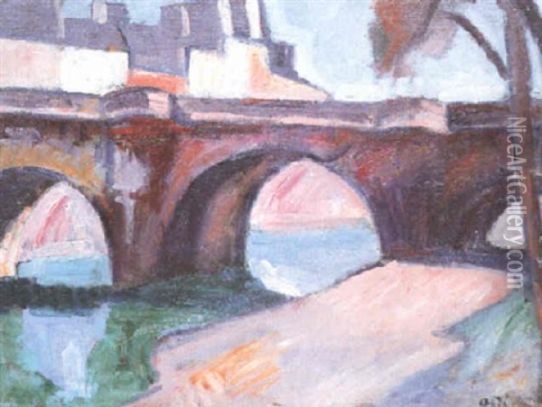 Le Pont Neuf Oil Painting - Manuel Ortiz De Zarate