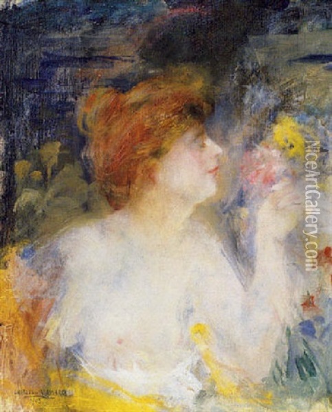 Nymphe, Parfum De Fleur Oil Painting - Charles Massard