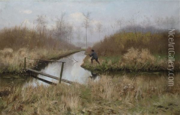 La Chasse Oil Painting - Emile Claus