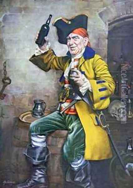 A Pirate Type Oil Painting - Arthur Longlands Grace