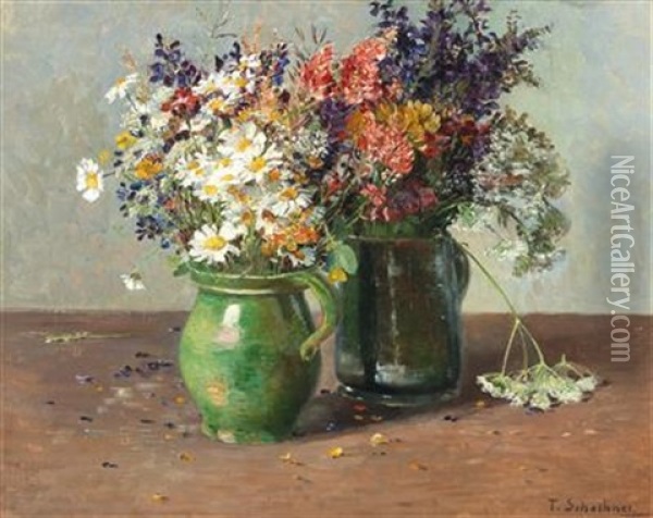 Summer Flowers Oil Painting - Therese Schachner
