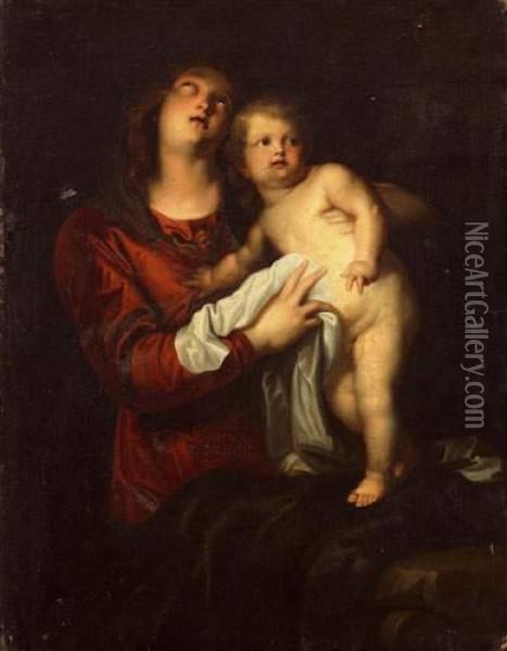 La Vierge A L'enfant Oil Painting - Sir Anthony Van Dyck