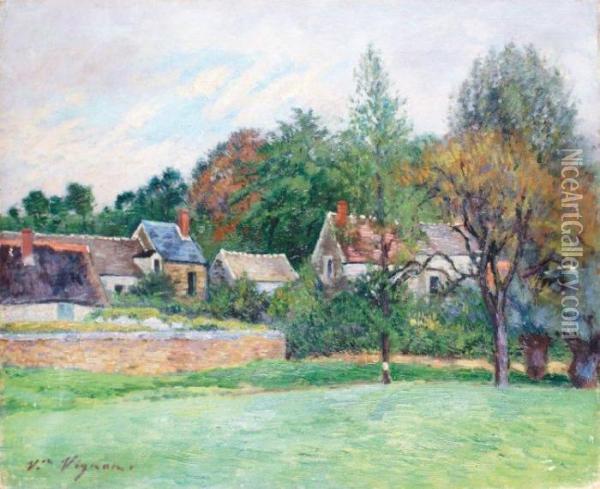 L'entree Du Village Oil Painting - Claude Vignon