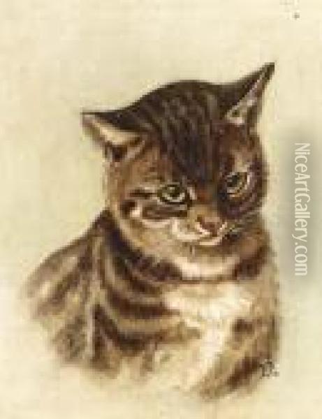 Portrait Of A Cat Oil Painting - Ernest Lawson