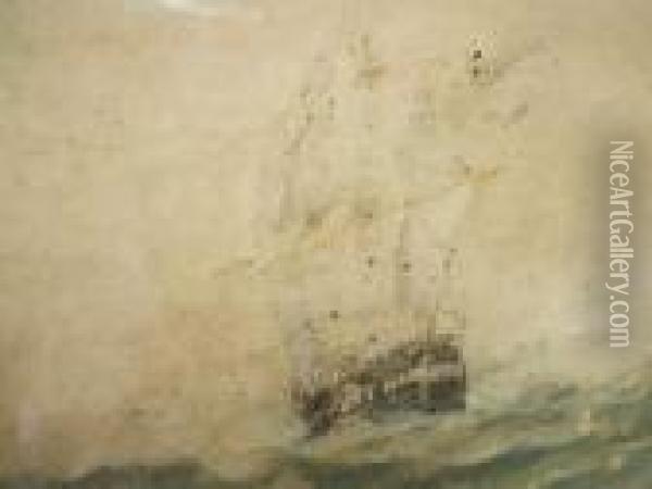 Caravelle Dans Une Mer Agitee Oil Painting - John Constable