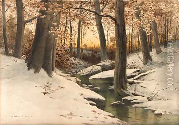 Winter Landscape Oil Painting - William Merrit Post