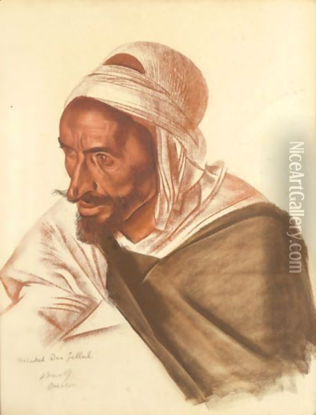 Portrait De Mohamed Ben Jellul Oil Painting - Alexander Evgenevich Iacovleff