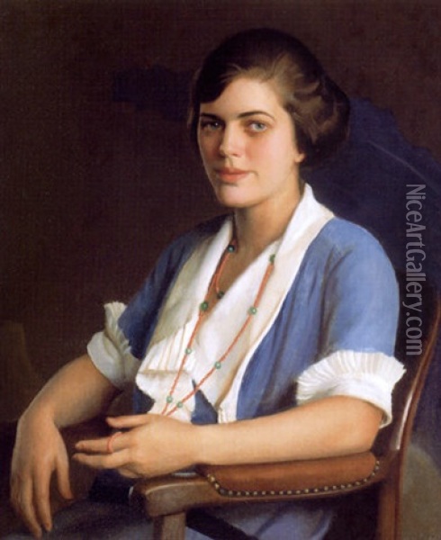 Portrait Of A Woman Oil Painting - William McGregor Paxton