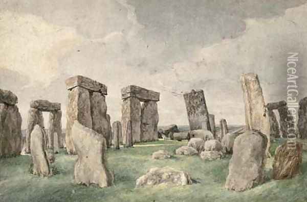 Stonehenge Oil Painting - English School