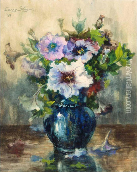 A Flower Still Life Oil Painting - Cornelie Josephine Wilhelmina Slager