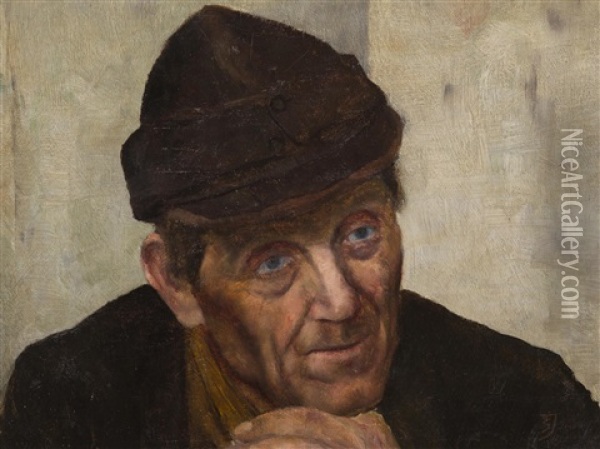Head Of A Man Oil Painting - Jaroslav Spillar