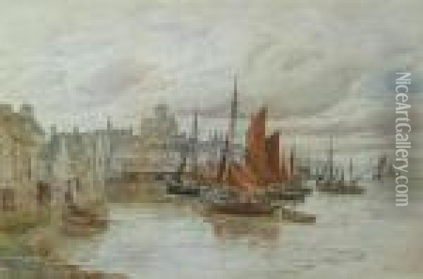 Lerwick Harbour Oil Painting - Alexander Ballingall
