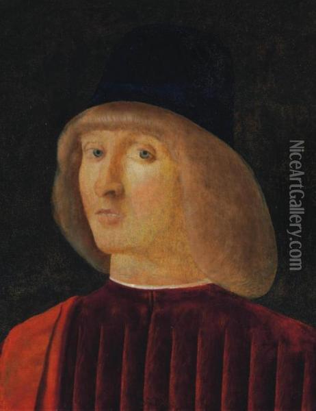 Portrait Of A Man, Bust-length Oil Painting - Giovanni Bellini