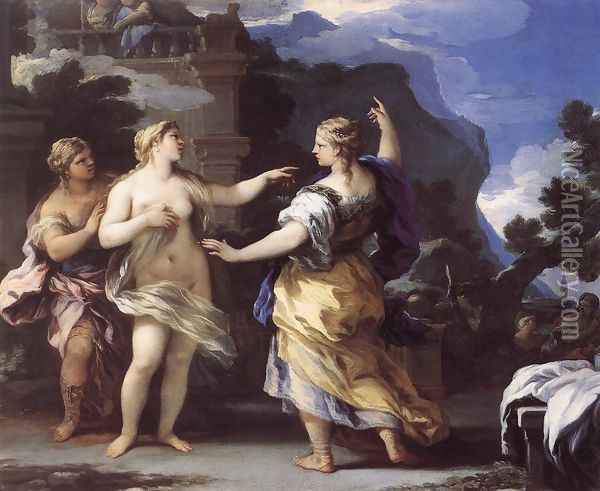 Venus Punishing Psyche with a Task 1692-1702 Oil Painting - Luca Giordano