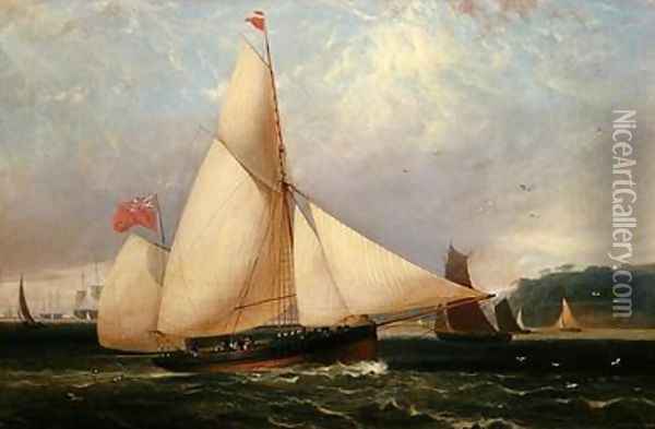 The 12th Duke of Norfolks Yacht Arundel Oil Painting - Thomas Luny