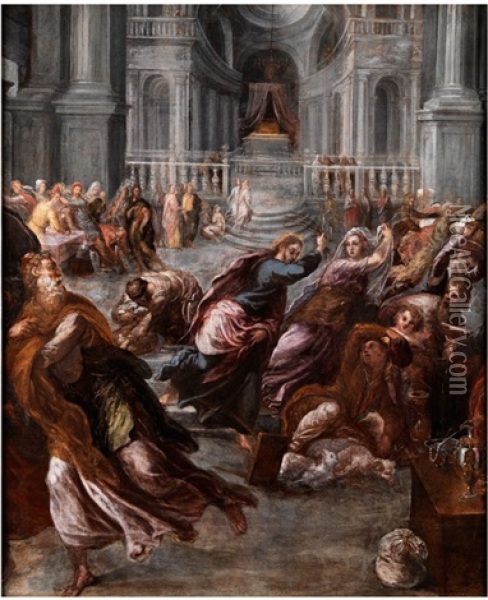 Vertreibung Der Handler Aus Dem Tempel Oil Painting -  El Greco