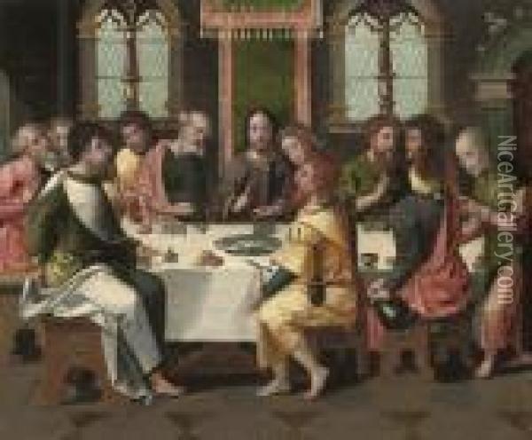 The Last Supper Oil Painting - Pieter Coecke Van Aelst