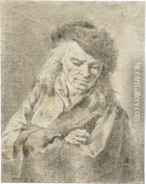 Bildnis Eines Mannes Mit Pelzkappe Oil Painting - Domenico Maggiotto