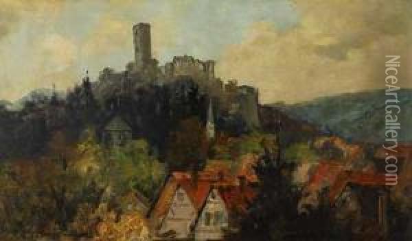 Burgruine Konigstein Oil Painting - Friedrich Ernst Morgenstern