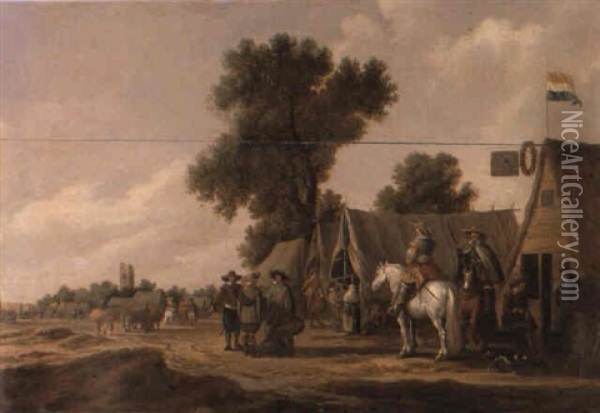Rast Vor Der Schenke Oil Painting - Pieter de Neyn