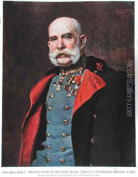 Portrait of Kaiser Franz Joseph I 1830-1916 Oil Painting - Leopold Stephan Horovitz