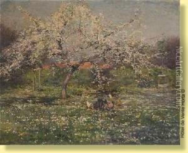 Verger En Fleurs Oil Painting - Jean Van Den Eeckhoudt