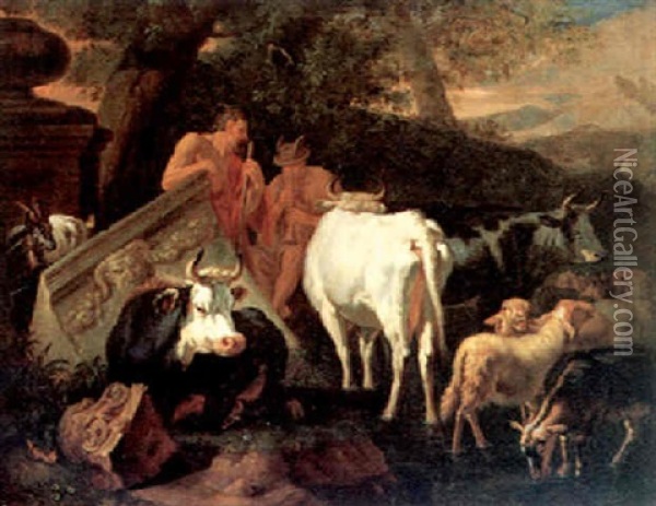 Argus And Jo Oil Painting - Pieter van Bloemen