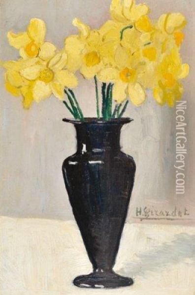 Bouquet De Jonquilles Dans Un Vase Oil Painting - Henri Girardot