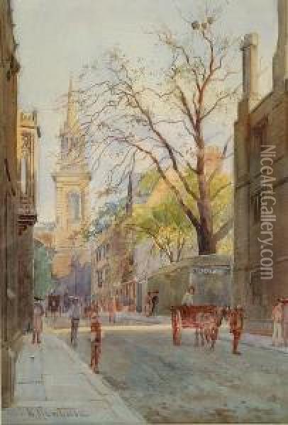 Turl Street, Oxford Oil Painting - William Matthison