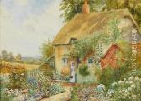 The Cottage Garden, A Pair Oil Painting - Arthur Stanley Wilkinson