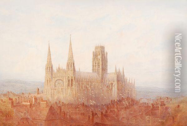 St. Ouen, Rouen Oil Painting - Frederick E.J. Goff