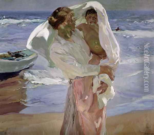 Just Out of the Sea, 1915 Oil Painting - Joaquin Sorolla Y Bastida