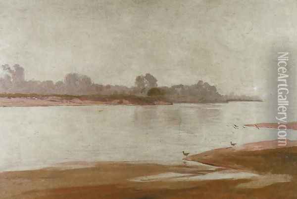 Vistula River Oil Painting - Jozef Chelmonski