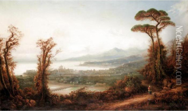 Capriccio Of Naples Oil Painting - Penry Williams