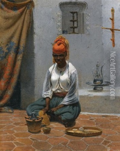 Making Tea In Algiers Oil Painting - Vasili Fedorovich (George Wilhelm) Timm