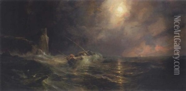 Shipwreck Oil Painting - Baron Jean Antoine Theodore Gudin