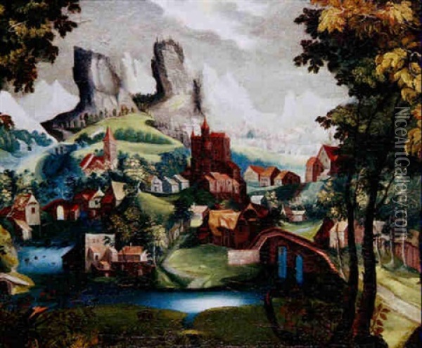 Village Dans La Montagne Oil Painting - Paul Bril