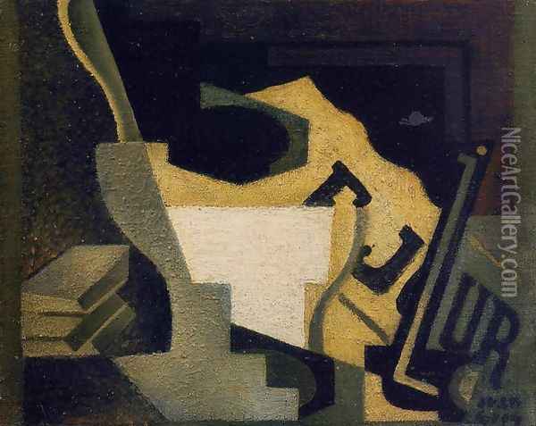 Still Life with Newspaper I Oil Painting - Juan Gris