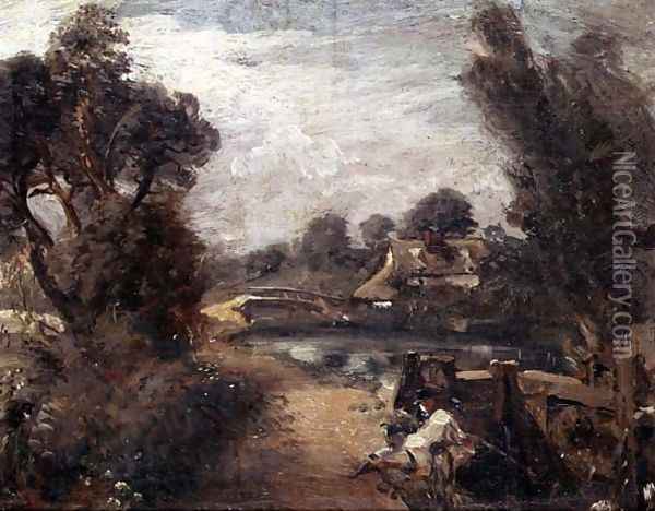 Lock on the Stour Oil Painting - John Constable