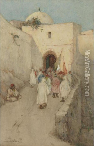 Entrance To The Kasbah Oil Painting - Terrick John Williams
