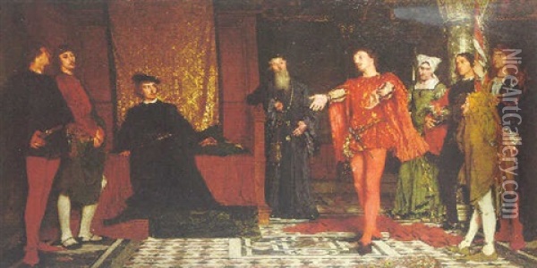 The Actors Before Hamlet Oil Painting - Wladislaw Czachorski