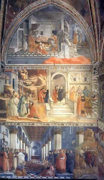View of the left wall of the main chapel Oil Painting - Filippino Lippi
