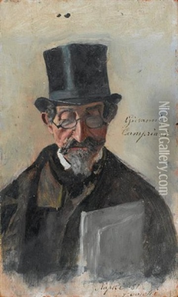 Ritratto Di Giovanni Campriani Oil Painting - Angiolo Torchi
