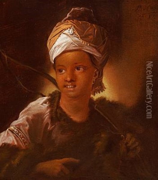 A Young Moor Oil Painting - Benoit Coffre