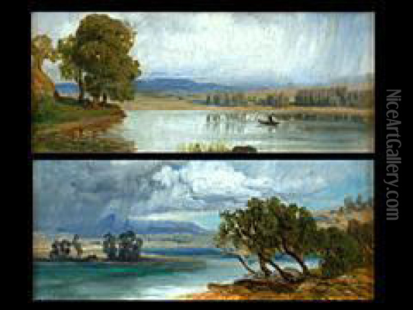 Zwei Seelandschaften Oil Painting - Anton Avlov Hlavacek /